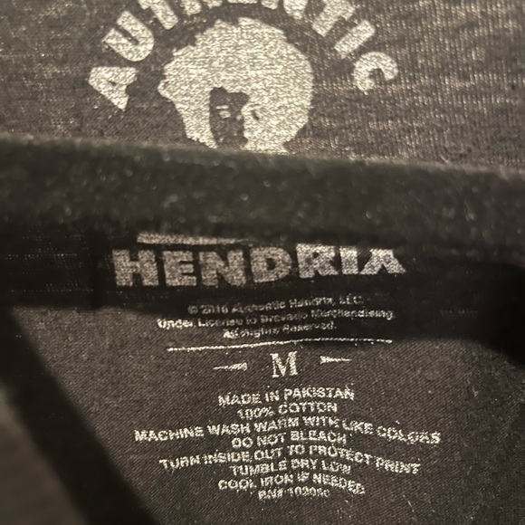 Authentic Jimmy Hendrix 2016 Mens Black Tshirt Tee Medium Peace Sign Flag Cotton - Picture 4 of 5